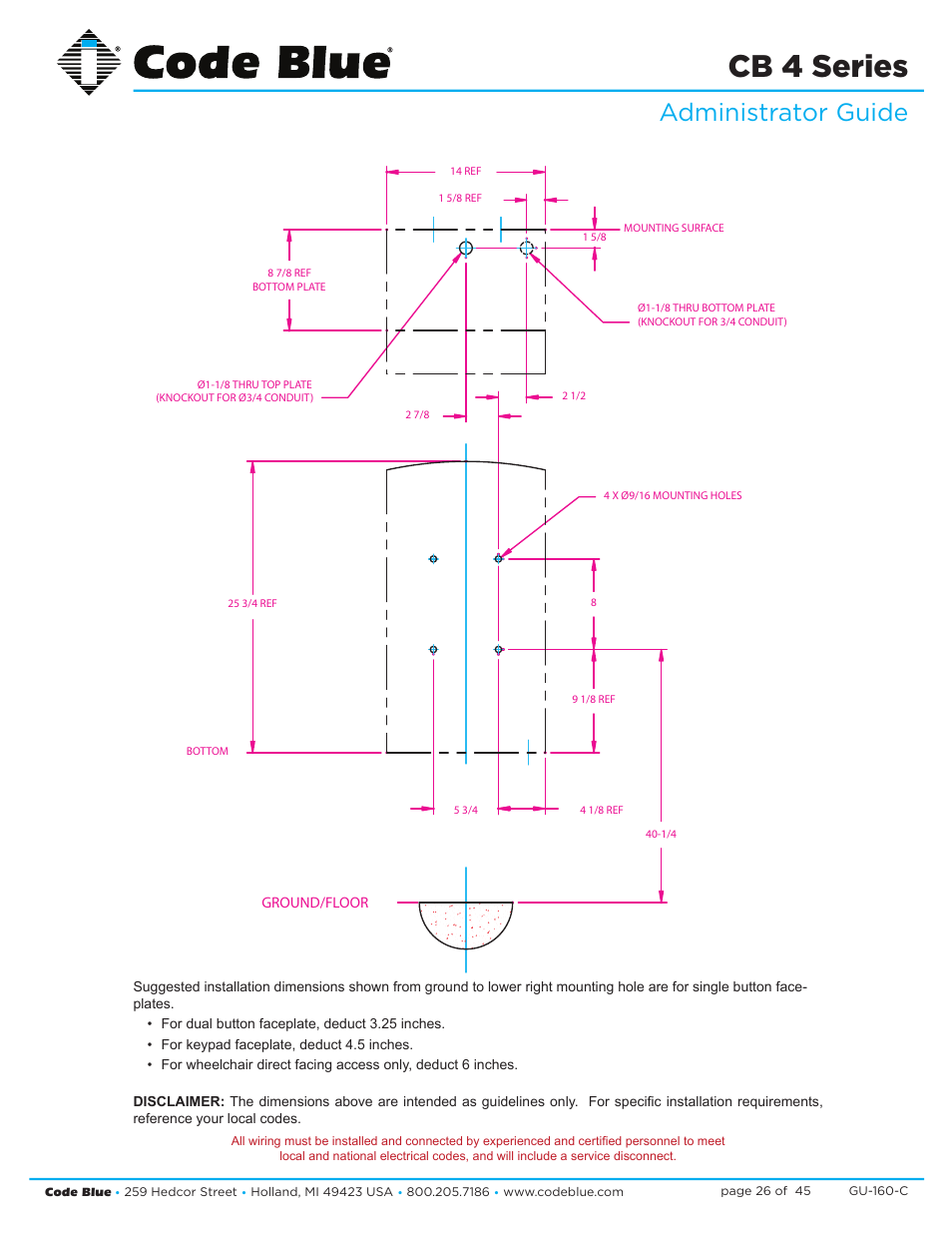 Cb 4 series, Administrator guide | Code Blue CB 4-S SIGNATURE WALL/POLE MOUNT ENCLOSURE User Manual | Page 26 / 45