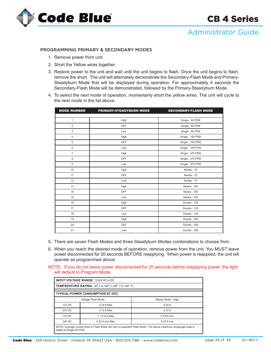 Cb 4 series, Administrator guide | Code Blue CB 4-S SIGNATURE WALL/POLE MOUNT ENCLOSURE User Manual | Page 29 / 45