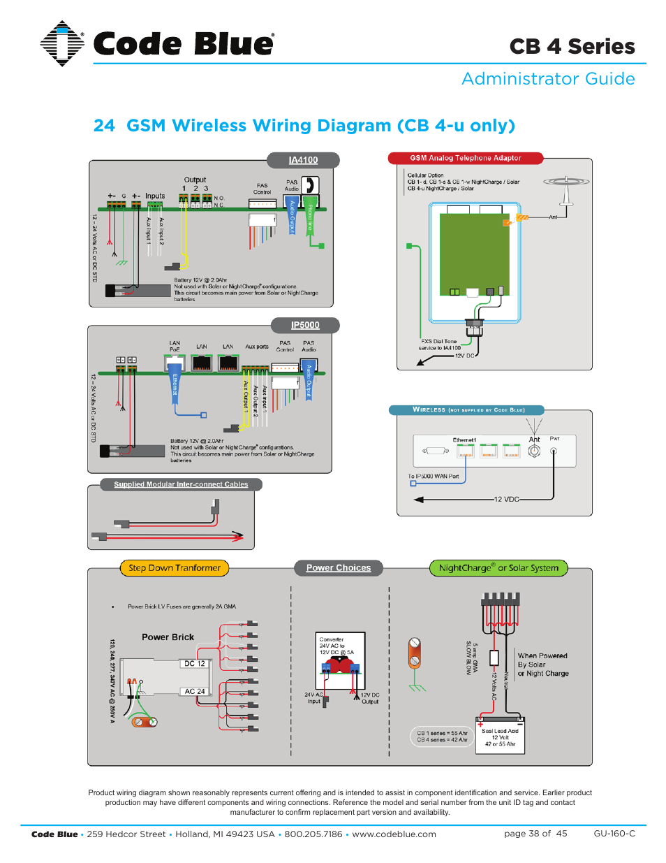 Cb 4 series | Code Blue CB 4-S SIGNATURE WALL/POLE MOUNT ENCLOSURE User Manual | Page 38 / 45