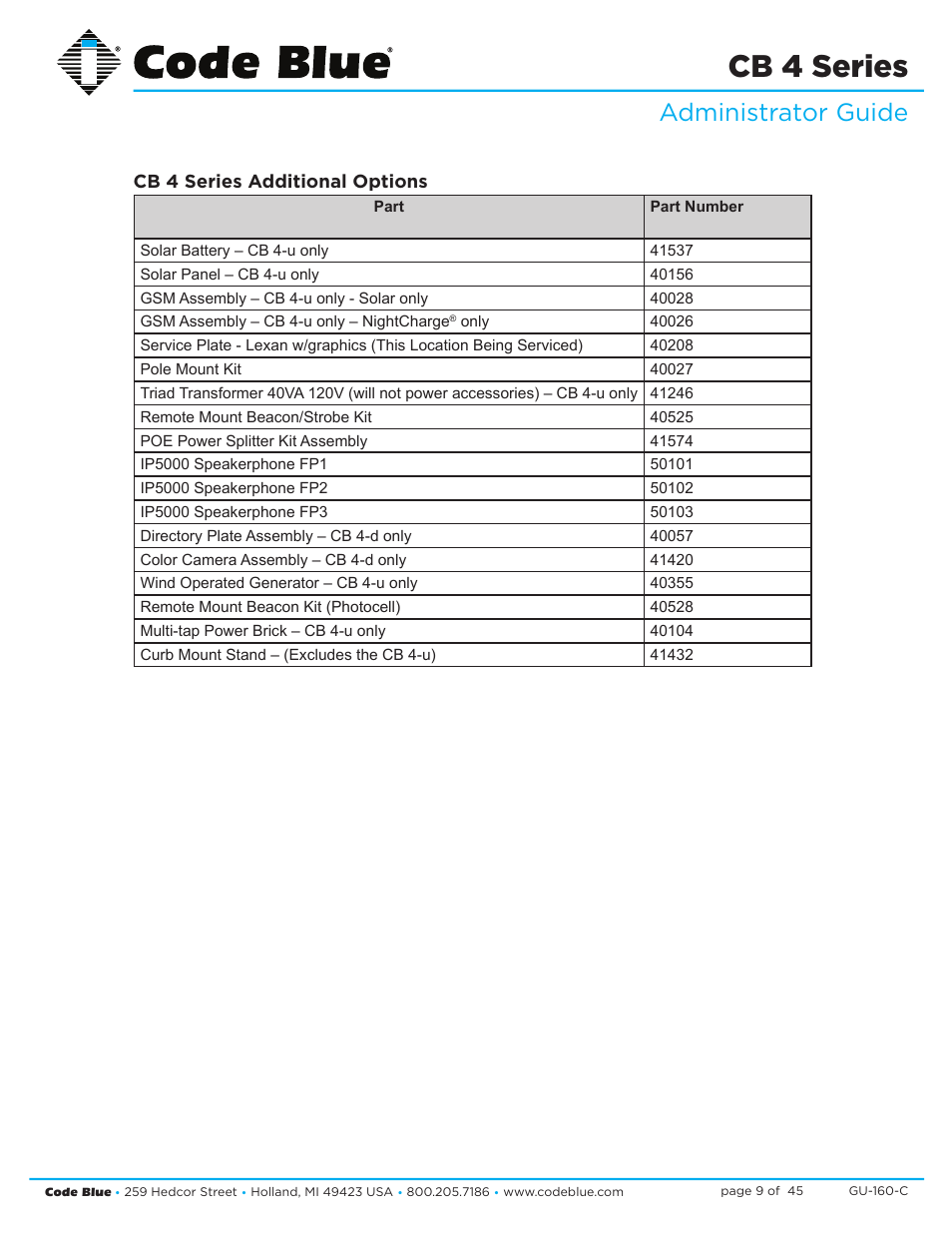 Cb 4 series, Administrator guide | Code Blue CB 4-S SIGNATURE WALL/POLE MOUNT ENCLOSURE User Manual | Page 9 / 45