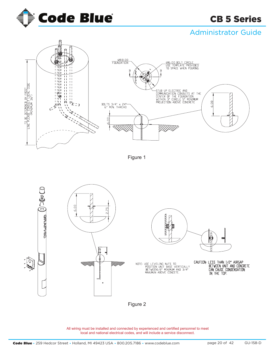 Cb 5 series, Administrator guide | Code Blue CB 5-S ECONOMICAL SLIM HELP POINT User Manual | Page 20 / 42