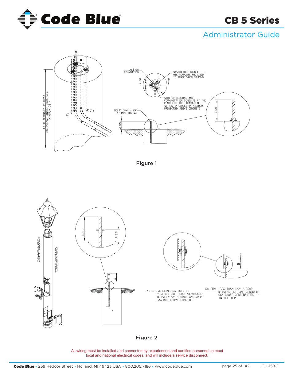 Cb 5 series, Administrator guide | Code Blue CB 5-S ECONOMICAL SLIM HELP POINT User Manual | Page 25 / 42