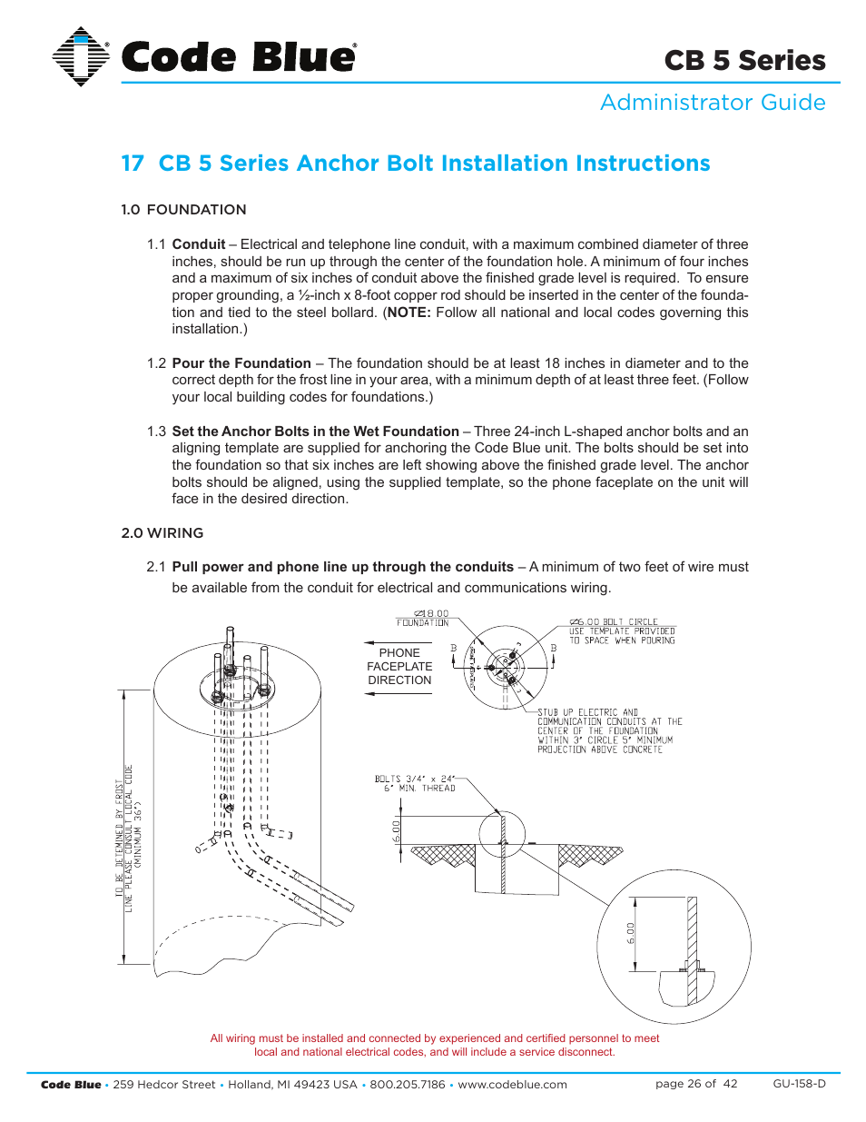 Cb 5 series | Code Blue CB 5-S ECONOMICAL SLIM HELP POINT User Manual | Page 26 / 42