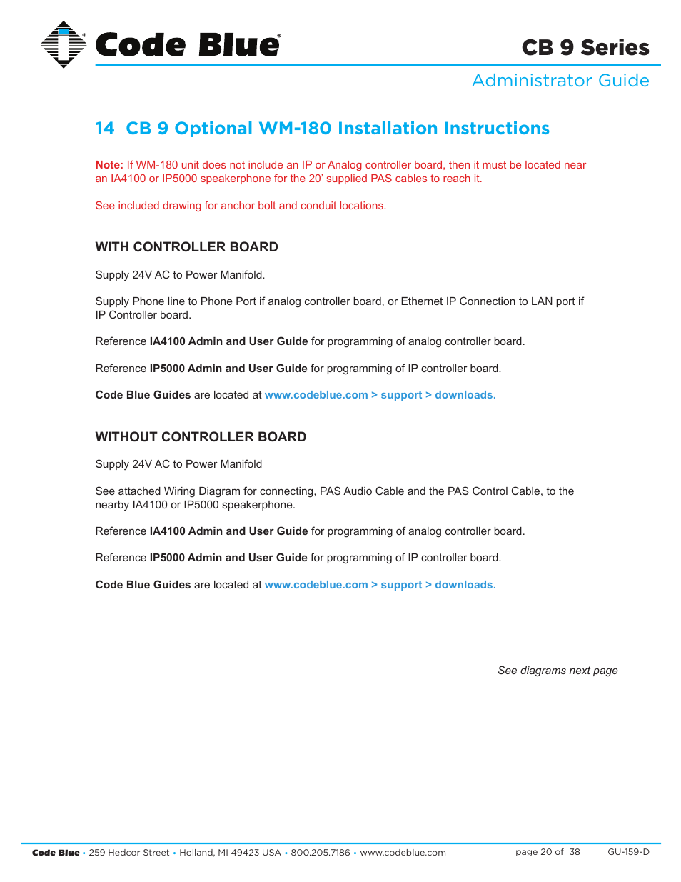 Cb 9 series | Code Blue CB 9-S SIGNATURE SHORT ENCLOSURE User Manual | Page 20 / 38