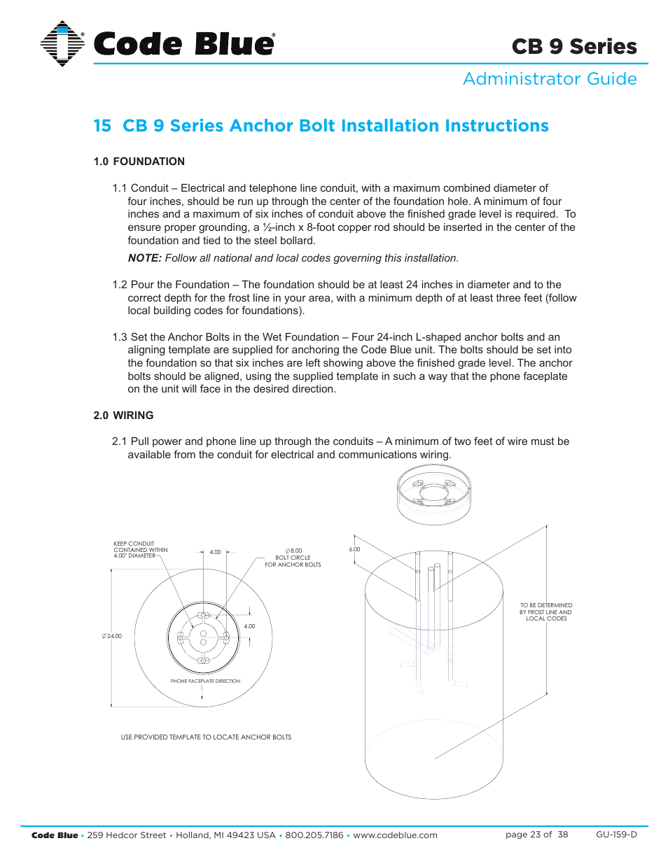 Cb 9 series | Code Blue CB 9-S SIGNATURE SHORT ENCLOSURE User Manual | Page 23 / 38