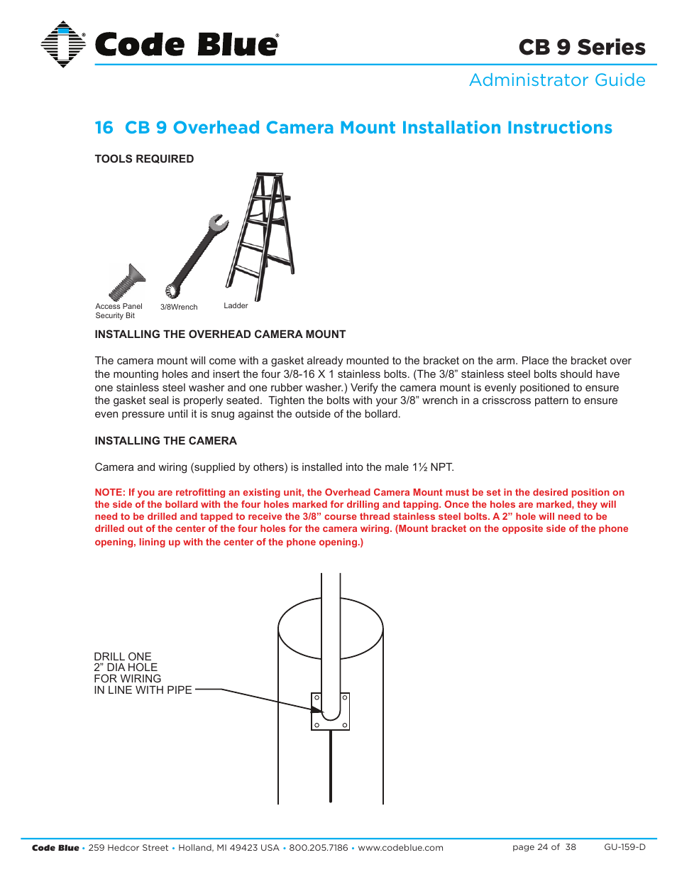Cb 9 series | Code Blue CB 9-S SIGNATURE SHORT ENCLOSURE User Manual | Page 24 / 38