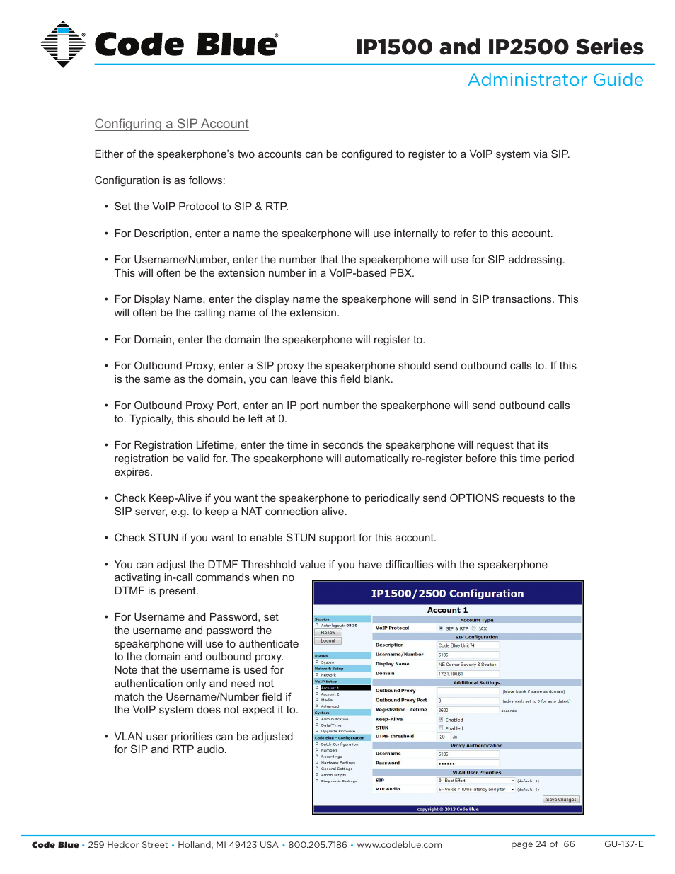 Administrator guide | Code Blue IP1500 VOIP SPEAKERPHONE User Manual | Page 24 / 66