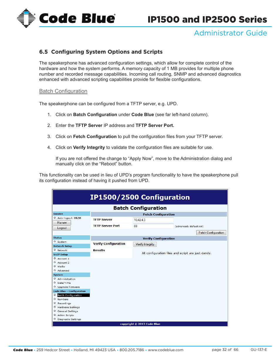 Administrator guide | Code Blue IP1500 VOIP SPEAKERPHONE User Manual | Page 32 / 66