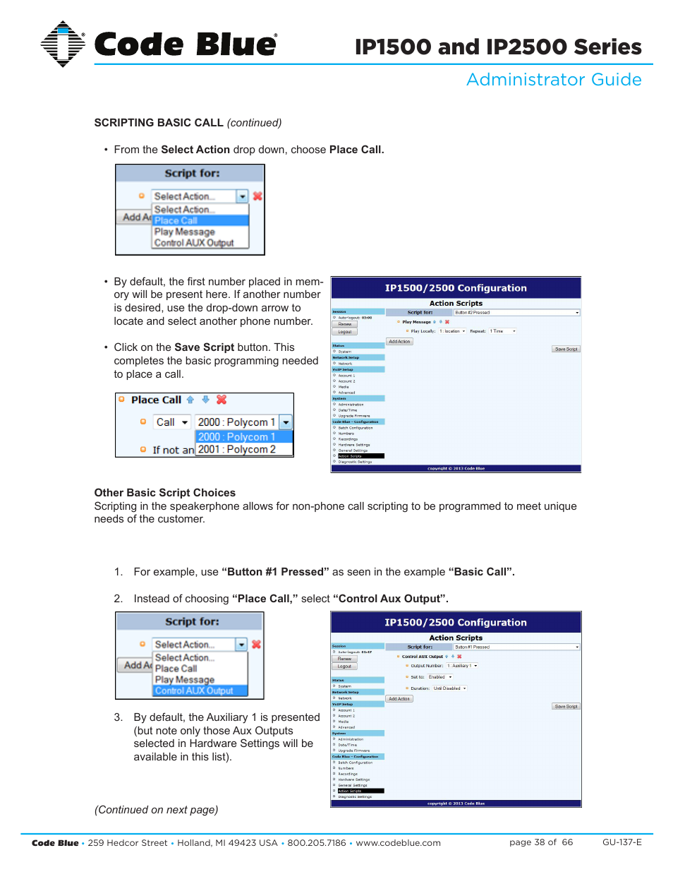 Administrator guide | Code Blue IP1500 VOIP SPEAKERPHONE User Manual | Page 38 / 66