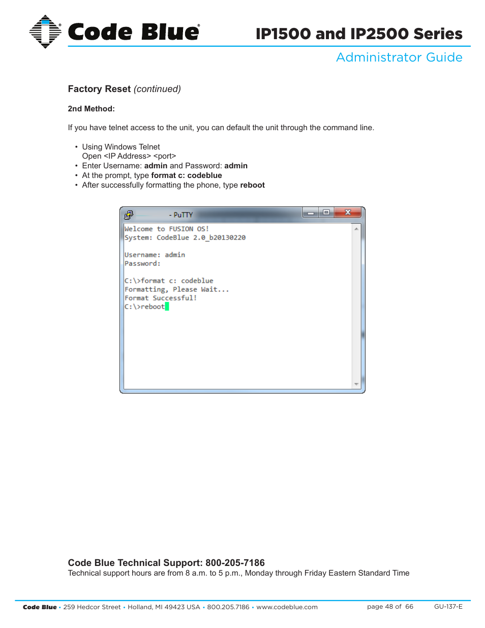 Administrator guide | Code Blue IP1500 VOIP SPEAKERPHONE User Manual | Page 48 / 66