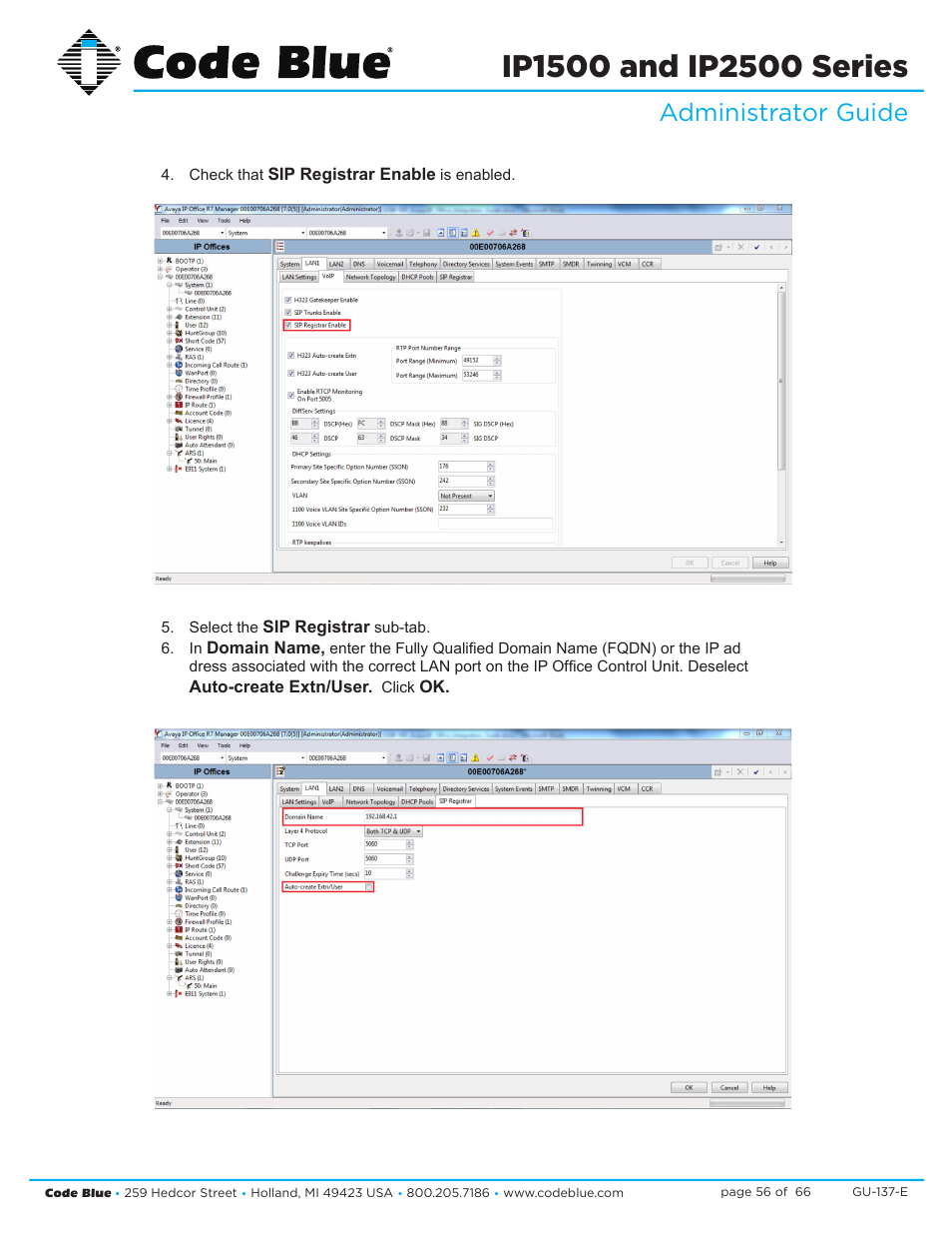 Administrator guide | Code Blue IP1500 VOIP SPEAKERPHONE User Manual | Page 56 / 66