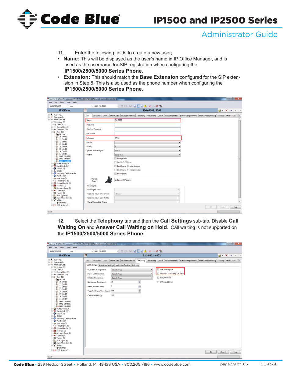 Administrator guide | Code Blue IP1500 VOIP SPEAKERPHONE User Manual | Page 59 / 66