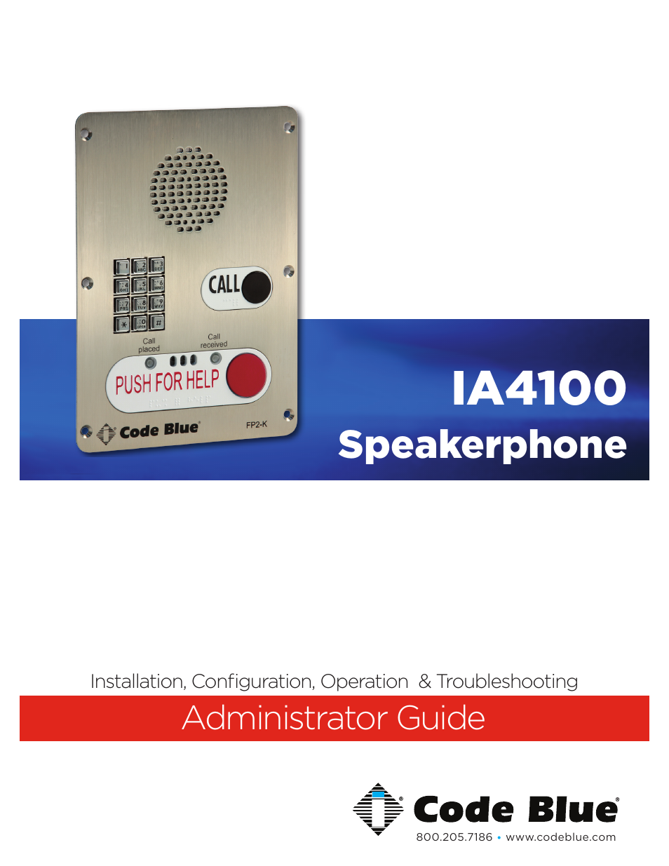 Code Blue IA4100 SINGLE BUTTON ANALOG SPEAKERPHONE User Manual | 29 pages