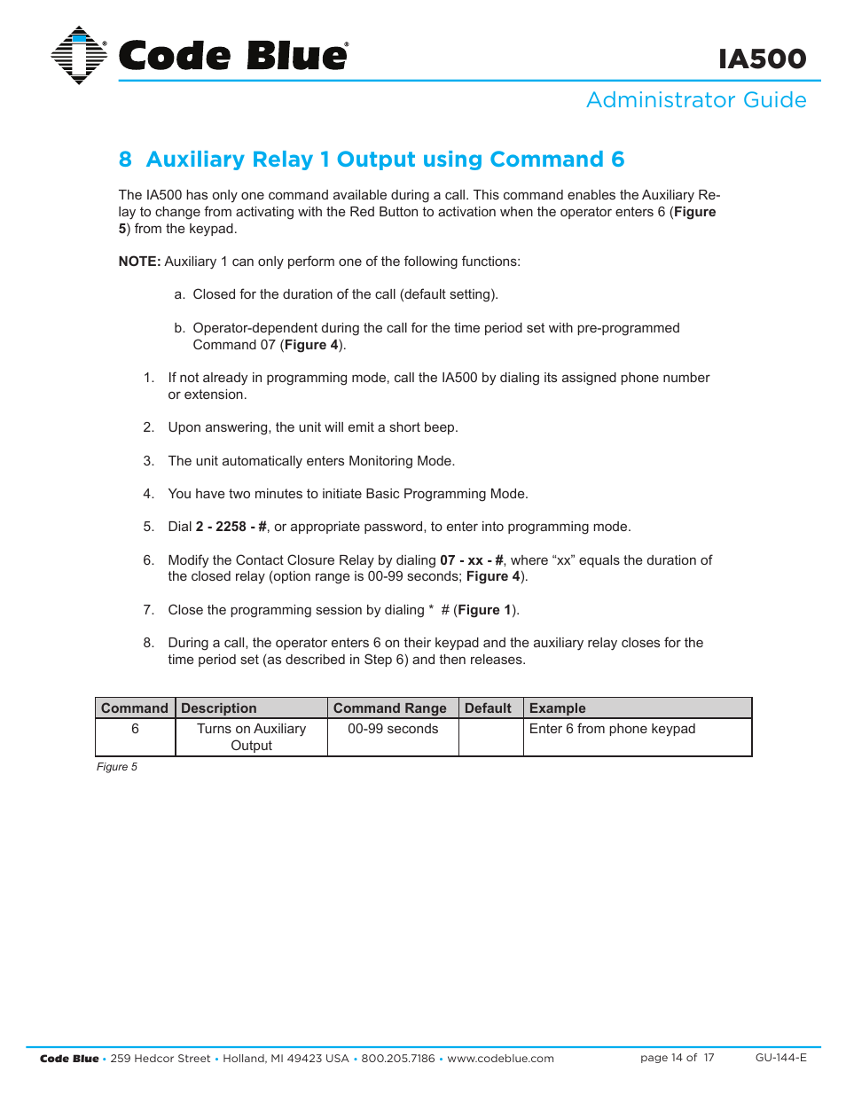 Ia500 | Code Blue IA500-S SINGLE BUTTON ANALOG SURFACE MOUNT User Manual | Page 14 / 17