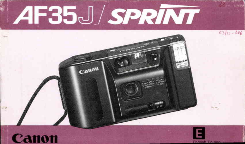 Canon AF 35 J User Manual | 54 pages