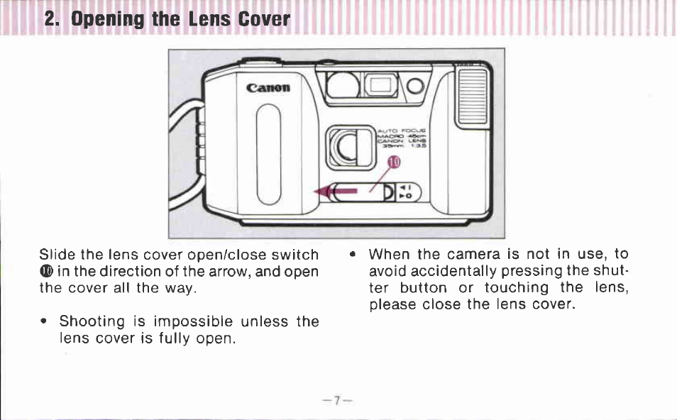 Canon AF 35 J User Manual | Page 7 / 54