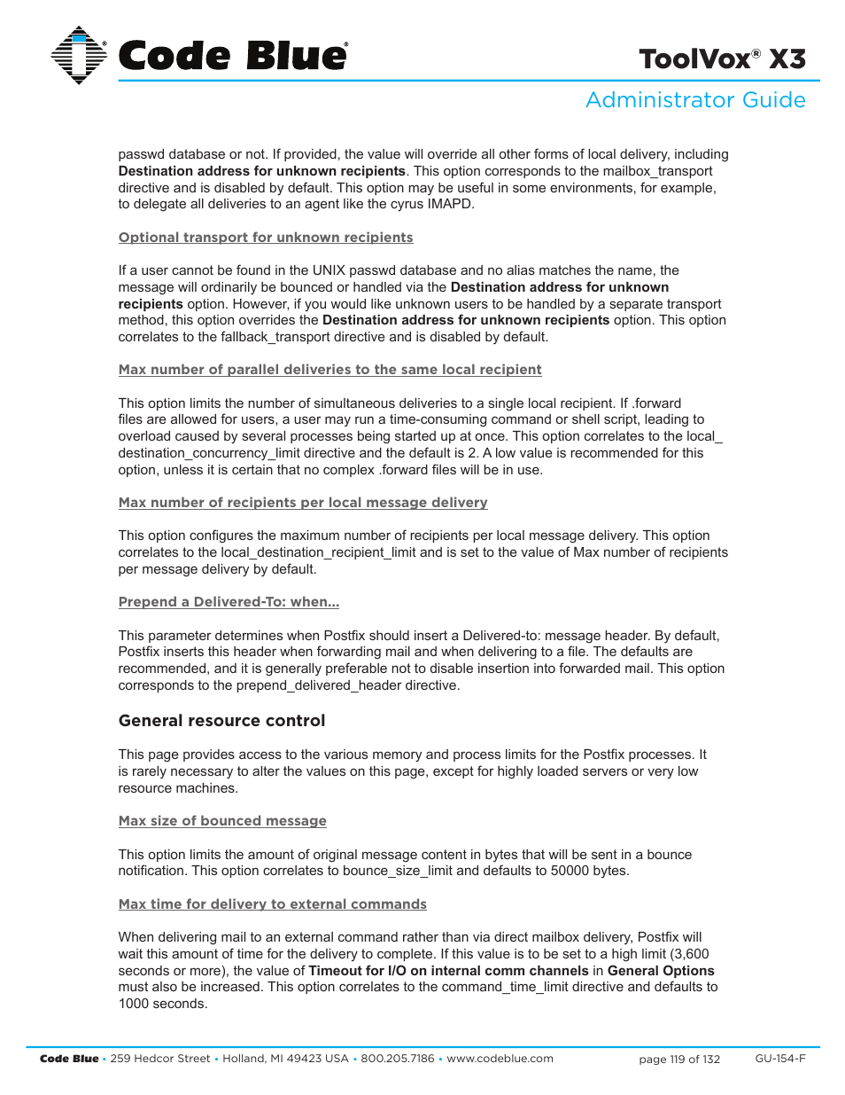Toolvox® x3, Administrator guide | Code Blue TOOLVOX X3 User Manual | Page 119 / 132