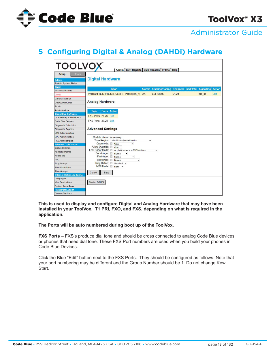 Toolvox® x3 | Code Blue TOOLVOX X3 User Manual | Page 13 / 132
