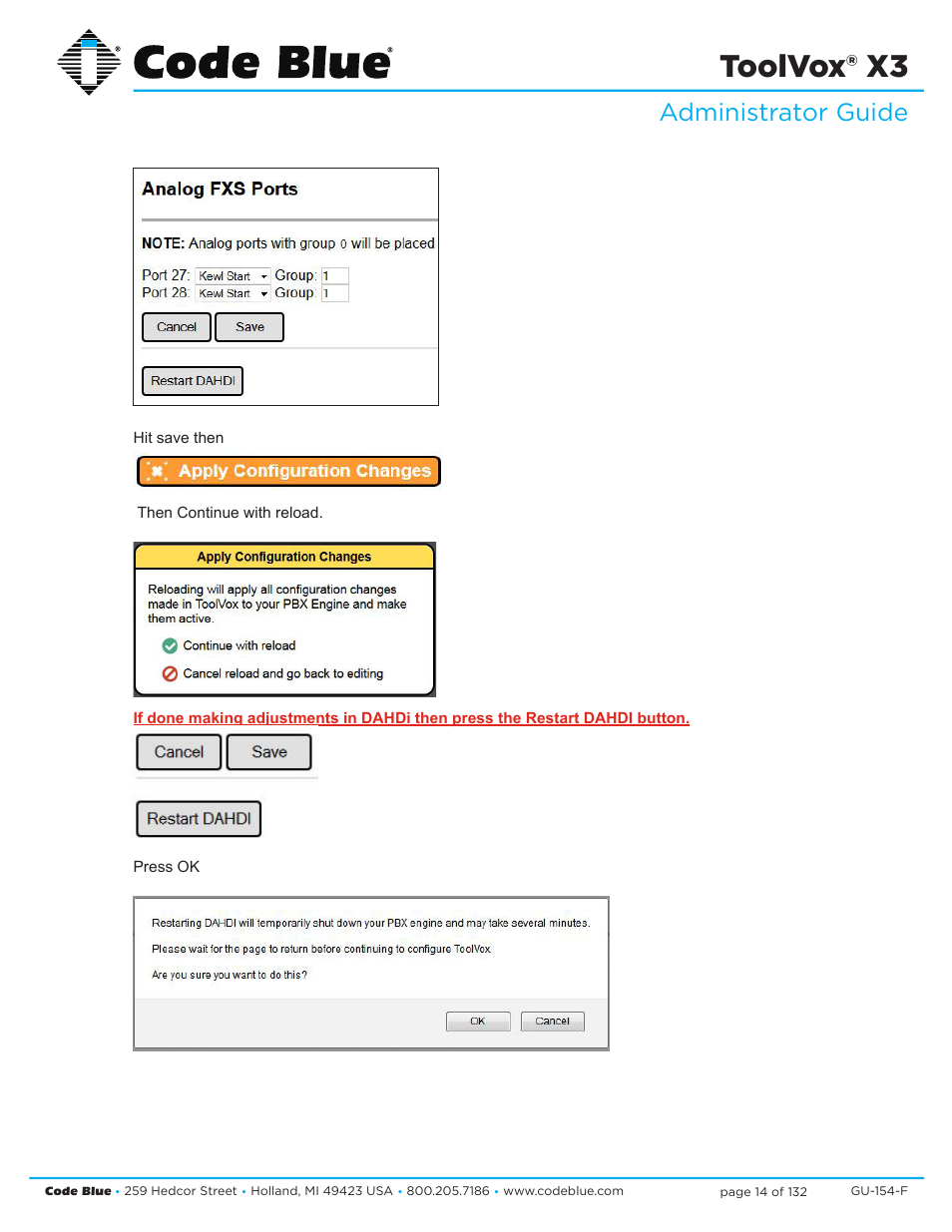 Toolvox® x3, Administrator guide | Code Blue TOOLVOX X3 User Manual | Page 14 / 132