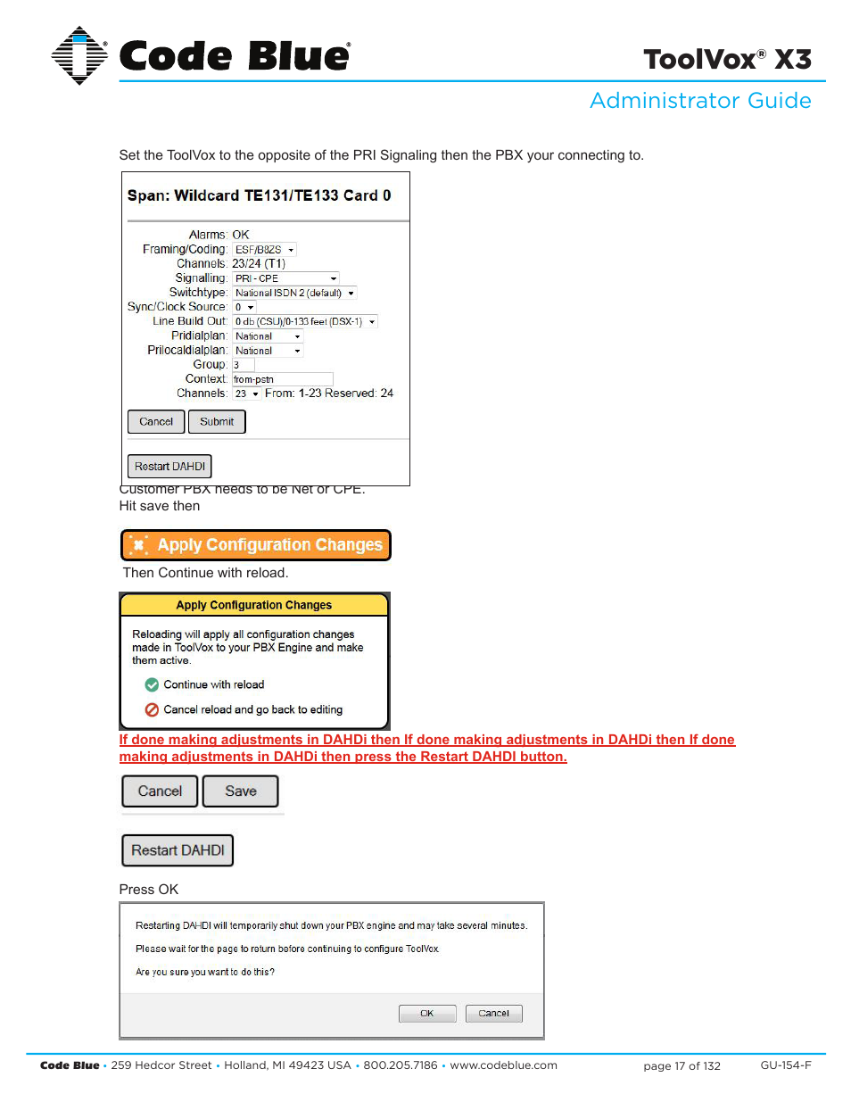 Toolvox® x3, Administrator guide | Code Blue TOOLVOX X3 User Manual | Page 17 / 132