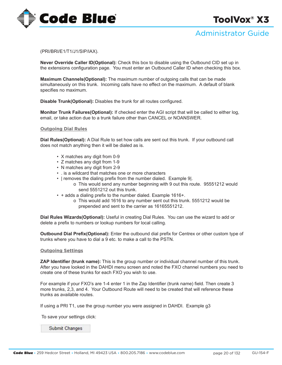Toolvox® x3, Administrator guide | Code Blue TOOLVOX X3 User Manual | Page 20 / 132