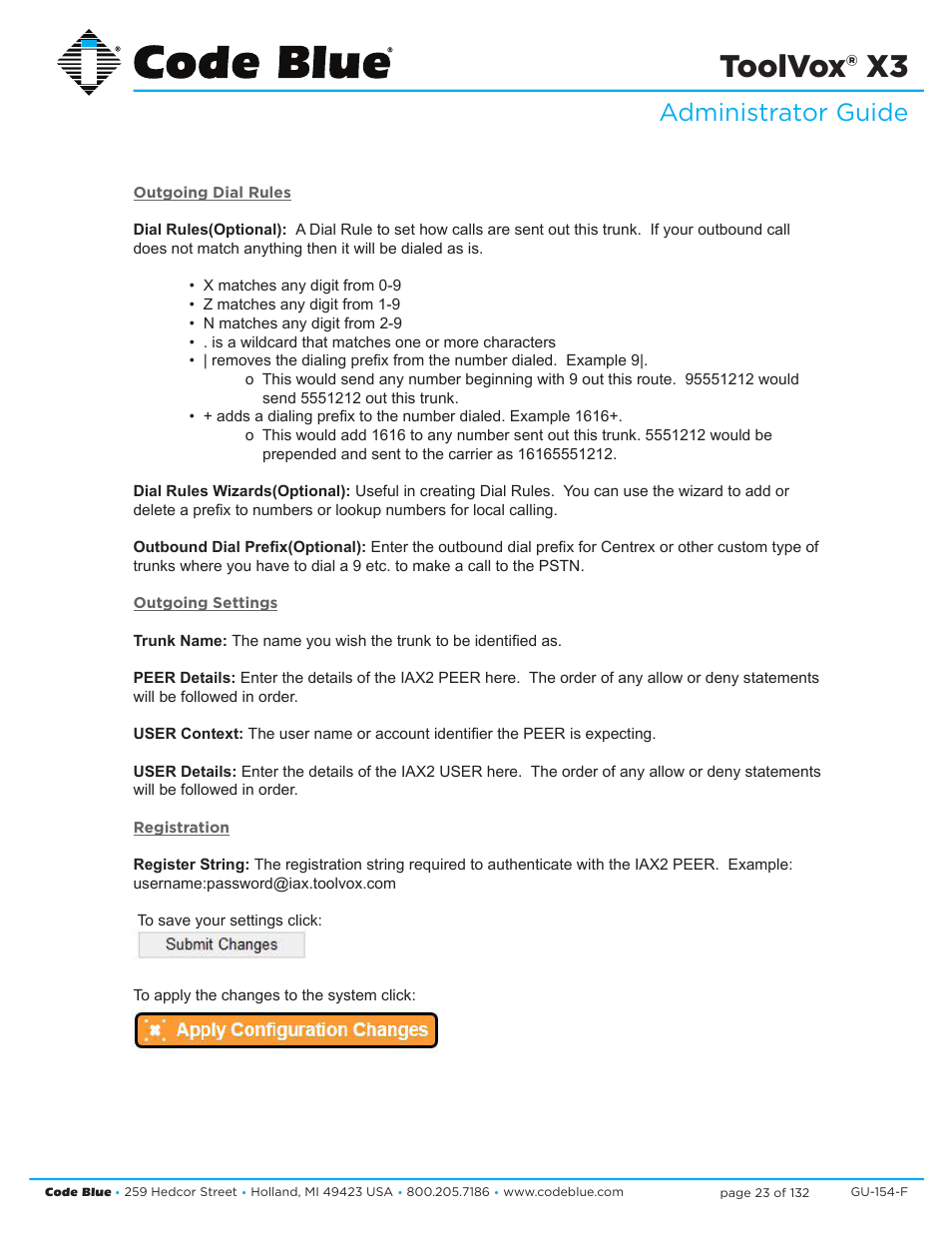 Toolvox® x3, Administrator guide | Code Blue TOOLVOX X3 User Manual | Page 23 / 132