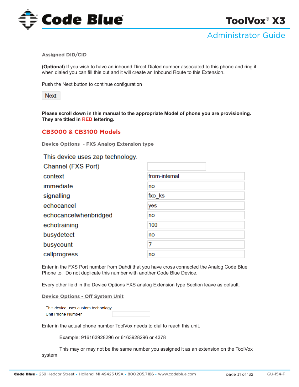 Toolvox® x3, Administrator guide | Code Blue TOOLVOX X3 User Manual | Page 31 / 132
