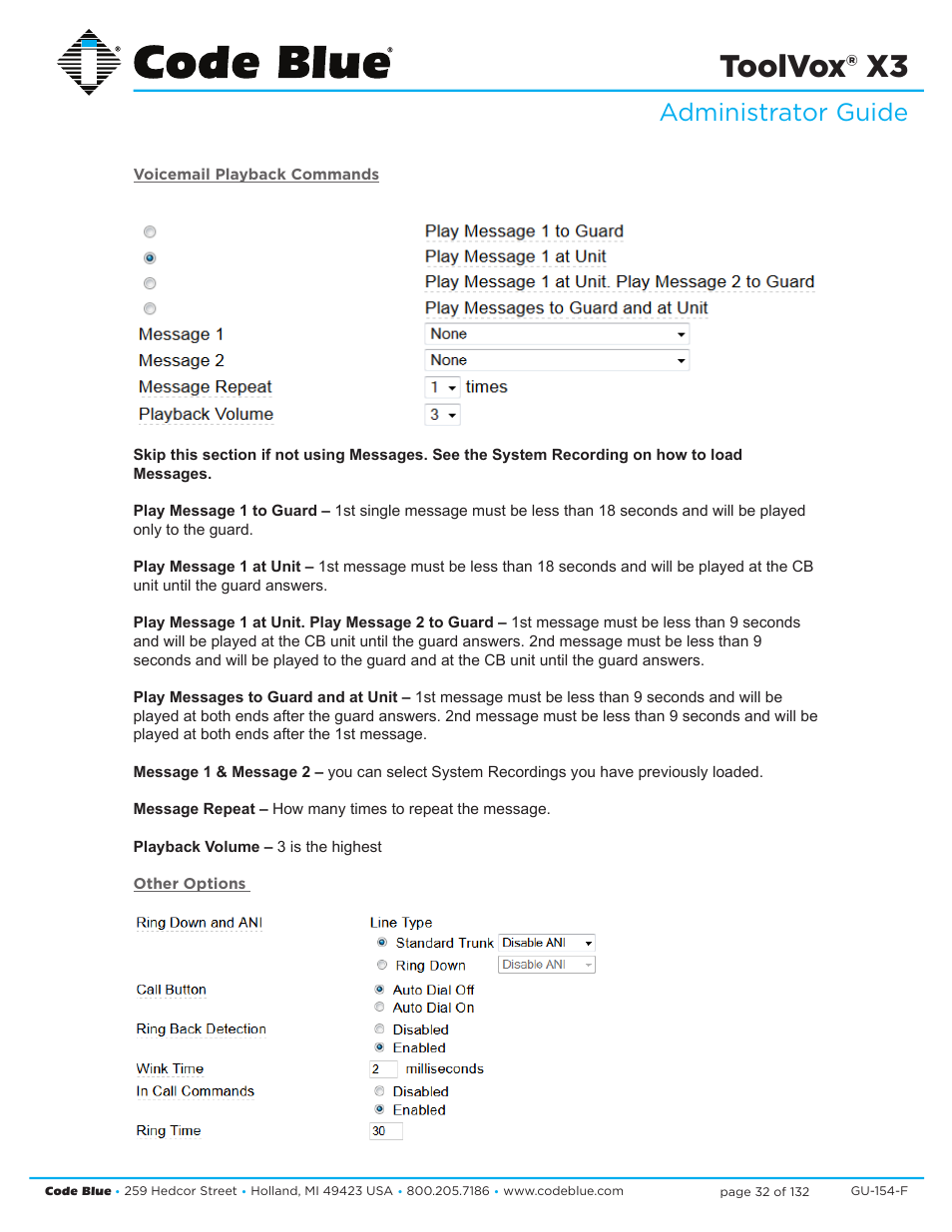 Toolvox® x3, Administrator guide | Code Blue TOOLVOX X3 User Manual | Page 32 / 132
