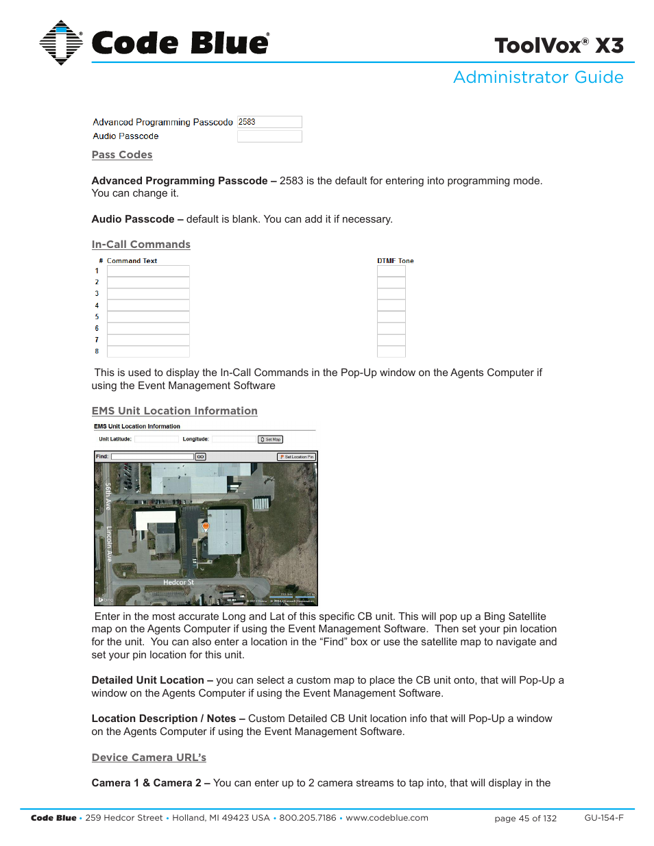 Toolvox® x3, Administrator guide | Code Blue TOOLVOX X3 User Manual | Page 45 / 132