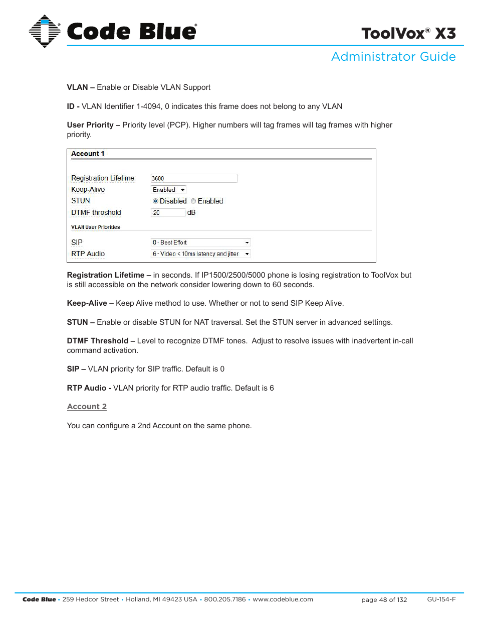 Toolvox® x3, Administrator guide | Code Blue TOOLVOX X3 User Manual | Page 48 / 132