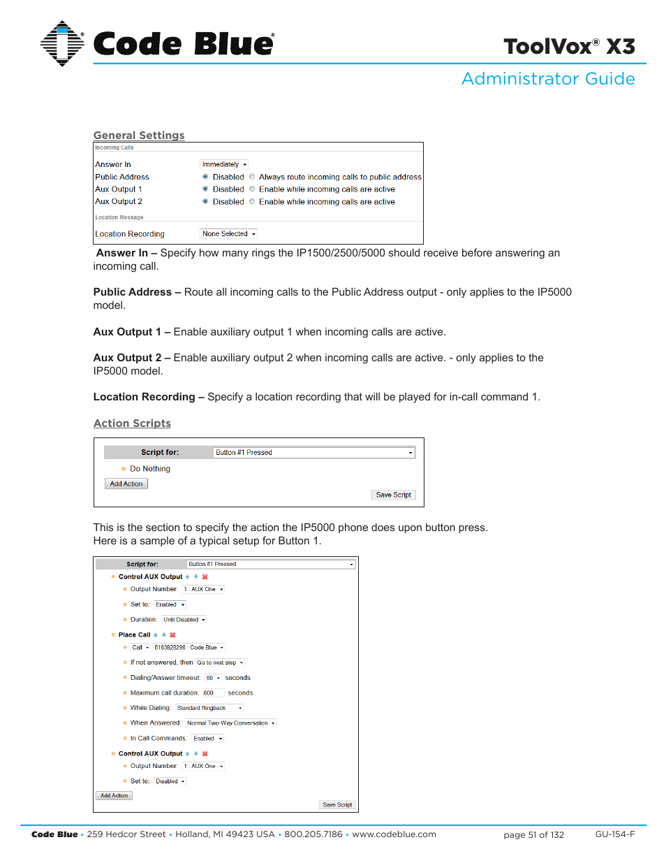 Toolvox® x3, Administrator guide | Code Blue TOOLVOX X3 User Manual | Page 51 / 132