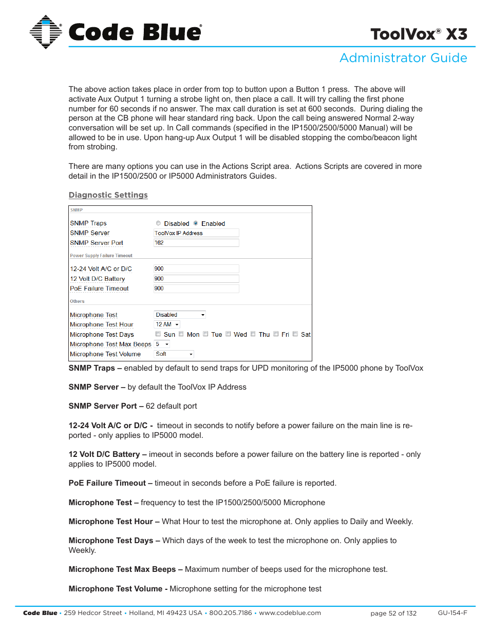 Toolvox® x3, Administrator guide | Code Blue TOOLVOX X3 User Manual | Page 52 / 132