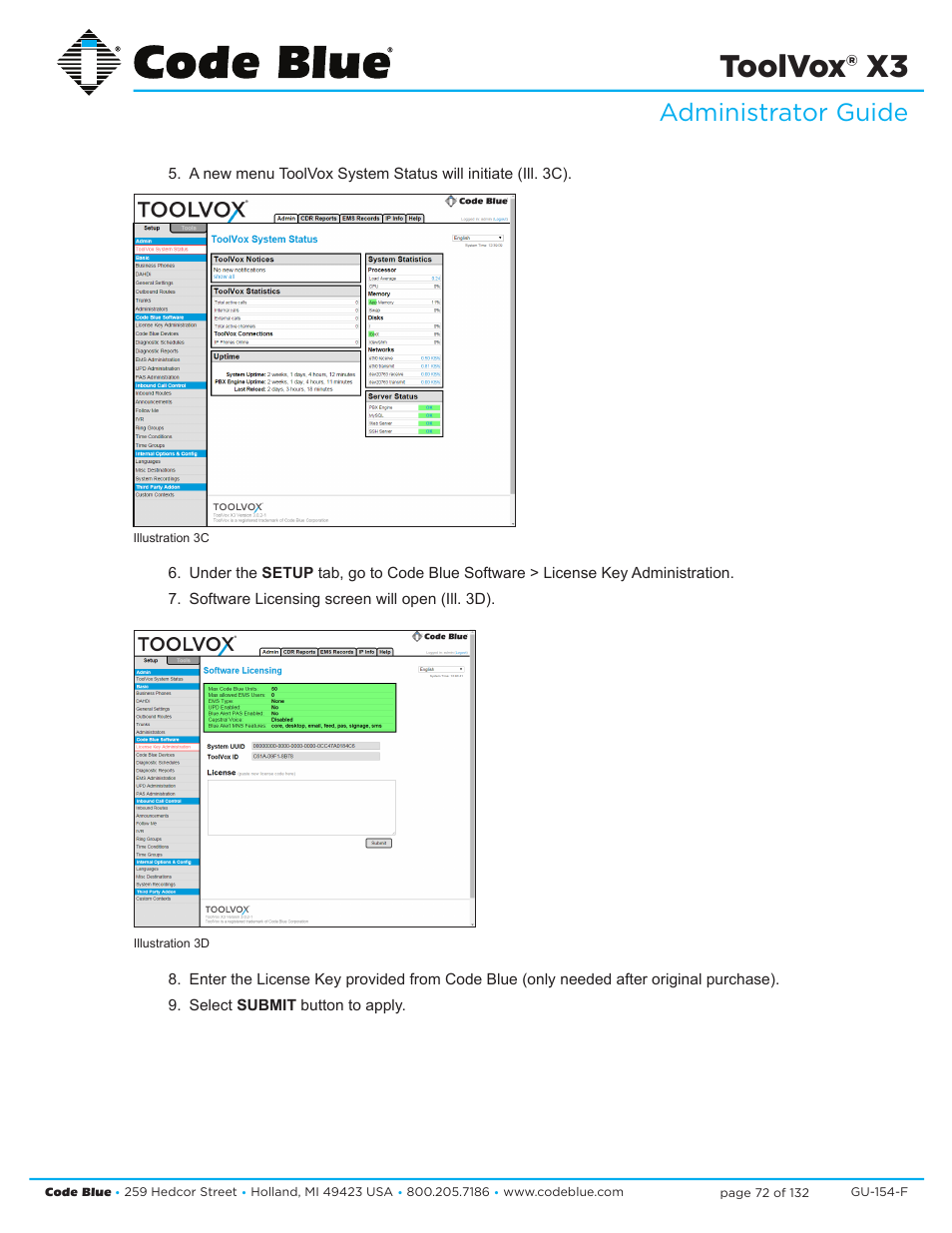 Toolvox® x3, Administrator guide | Code Blue TOOLVOX X3 User Manual | Page 72 / 132