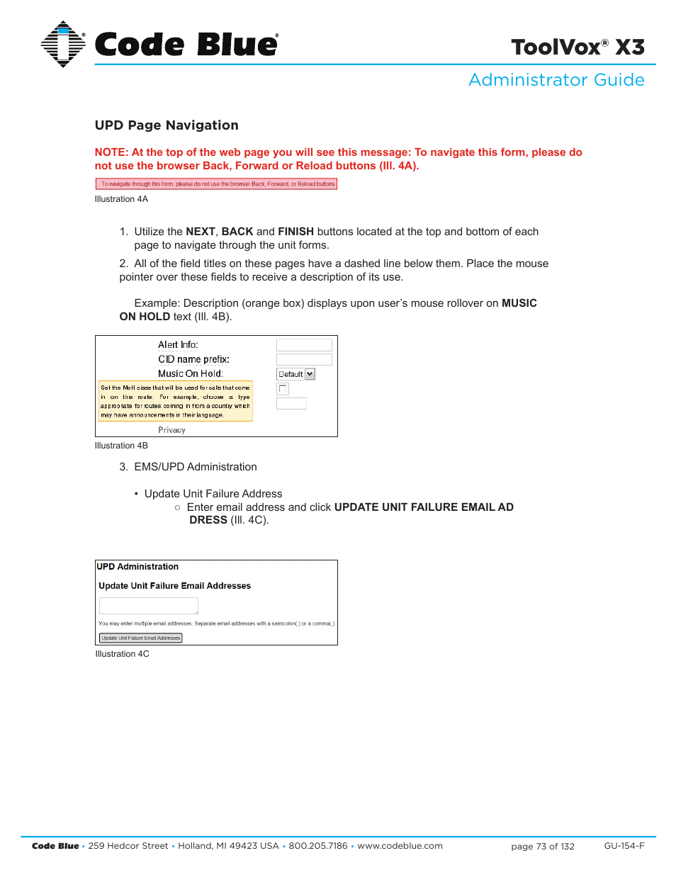 Toolvox® x3, Administrator guide | Code Blue TOOLVOX X3 User Manual | Page 73 / 132
