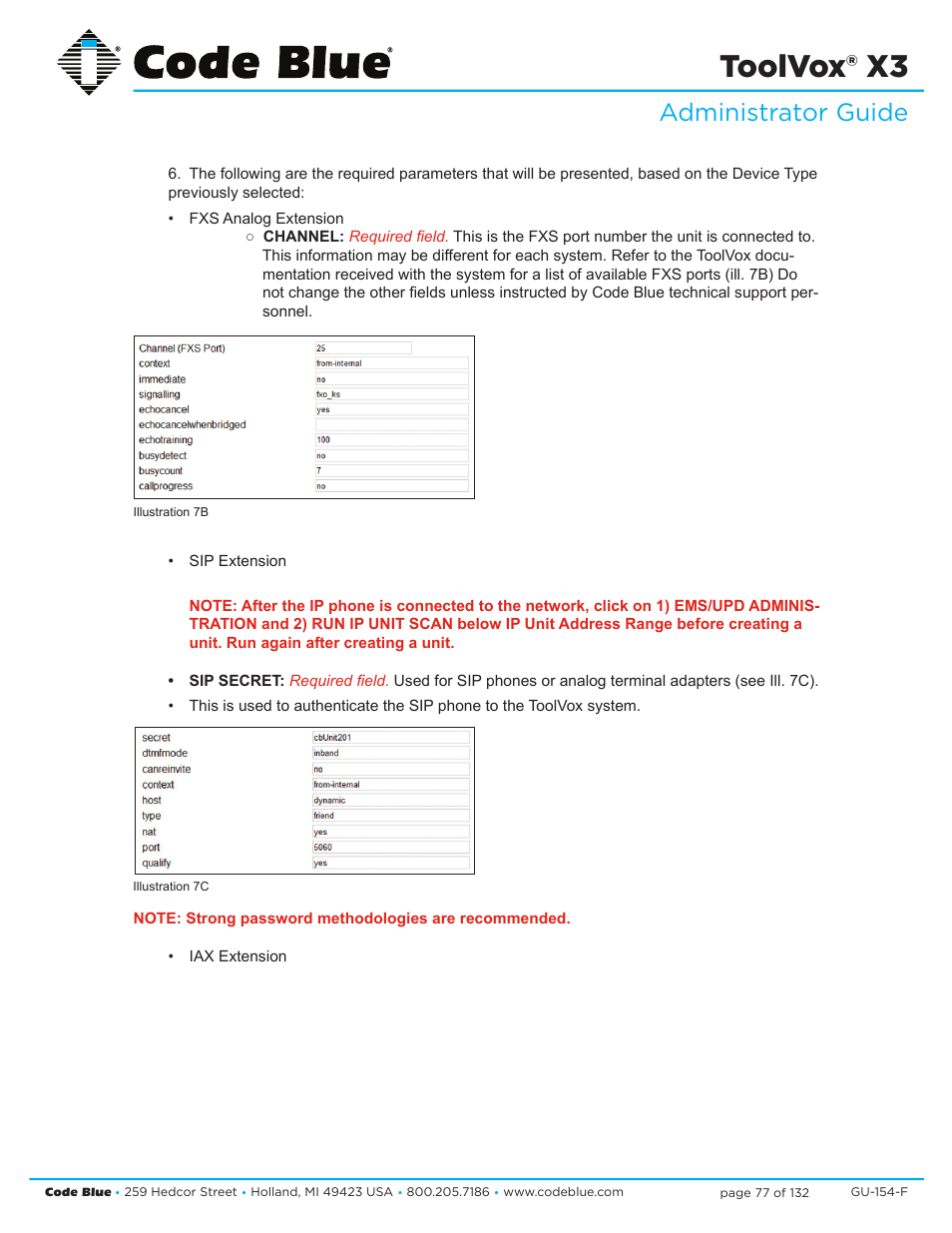 Toolvox® x3, Administrator guide | Code Blue TOOLVOX X3 User Manual | Page 77 / 132