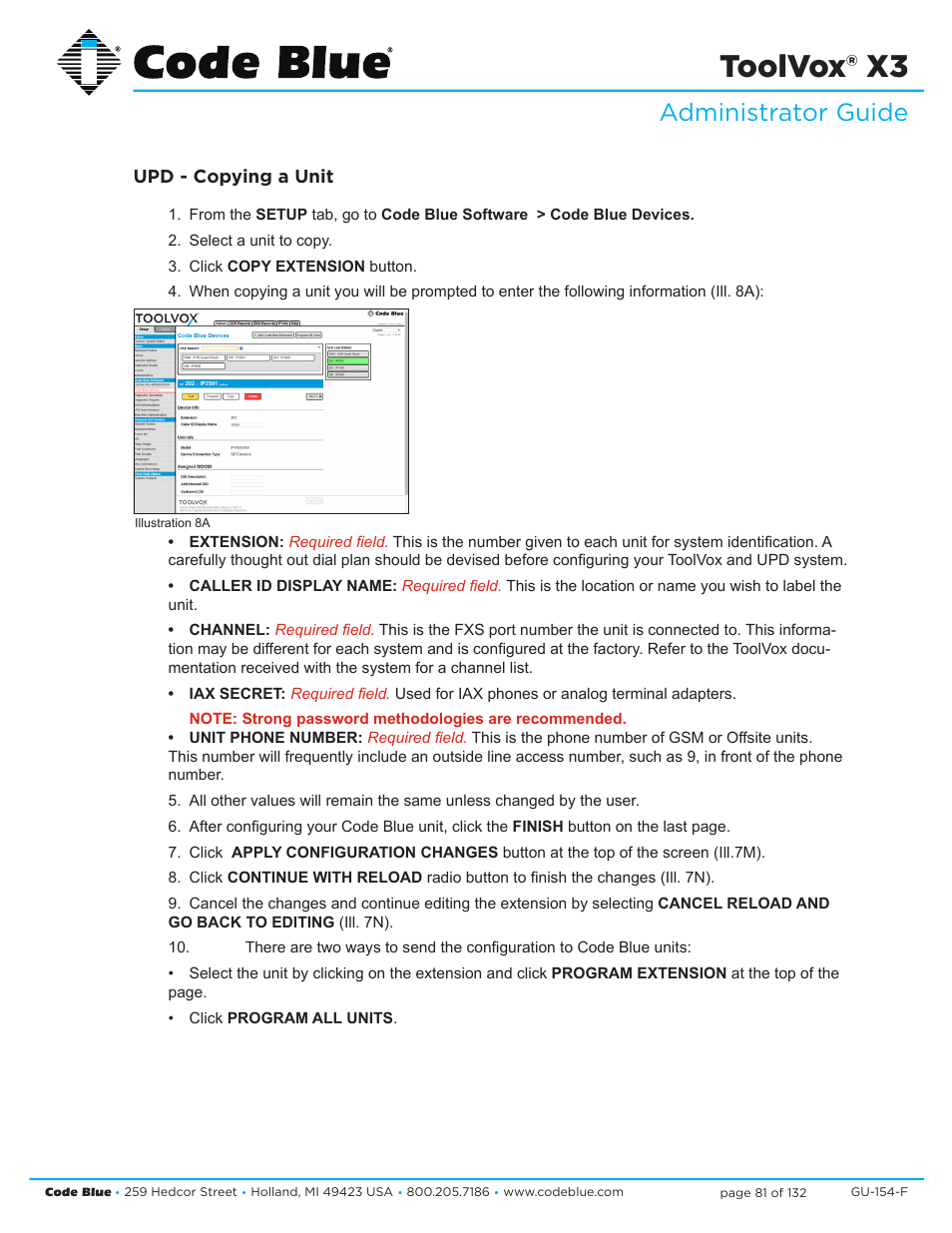 Toolvox® x3, Administrator guide | Code Blue TOOLVOX X3 User Manual | Page 81 / 132