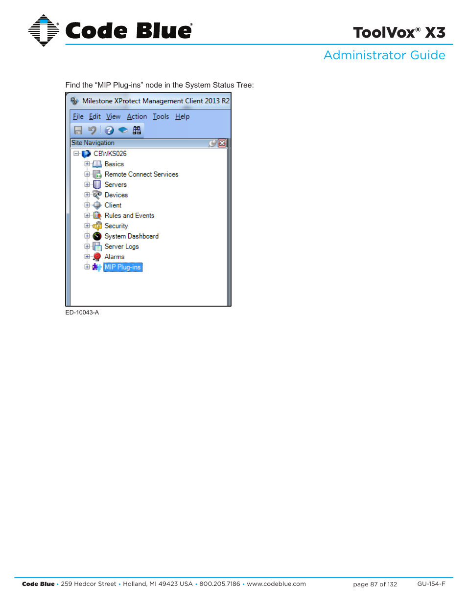 Toolvox® x3, Administrator guide, User guide | Code Blue TOOLVOX X3 User Manual | Page 87 / 132