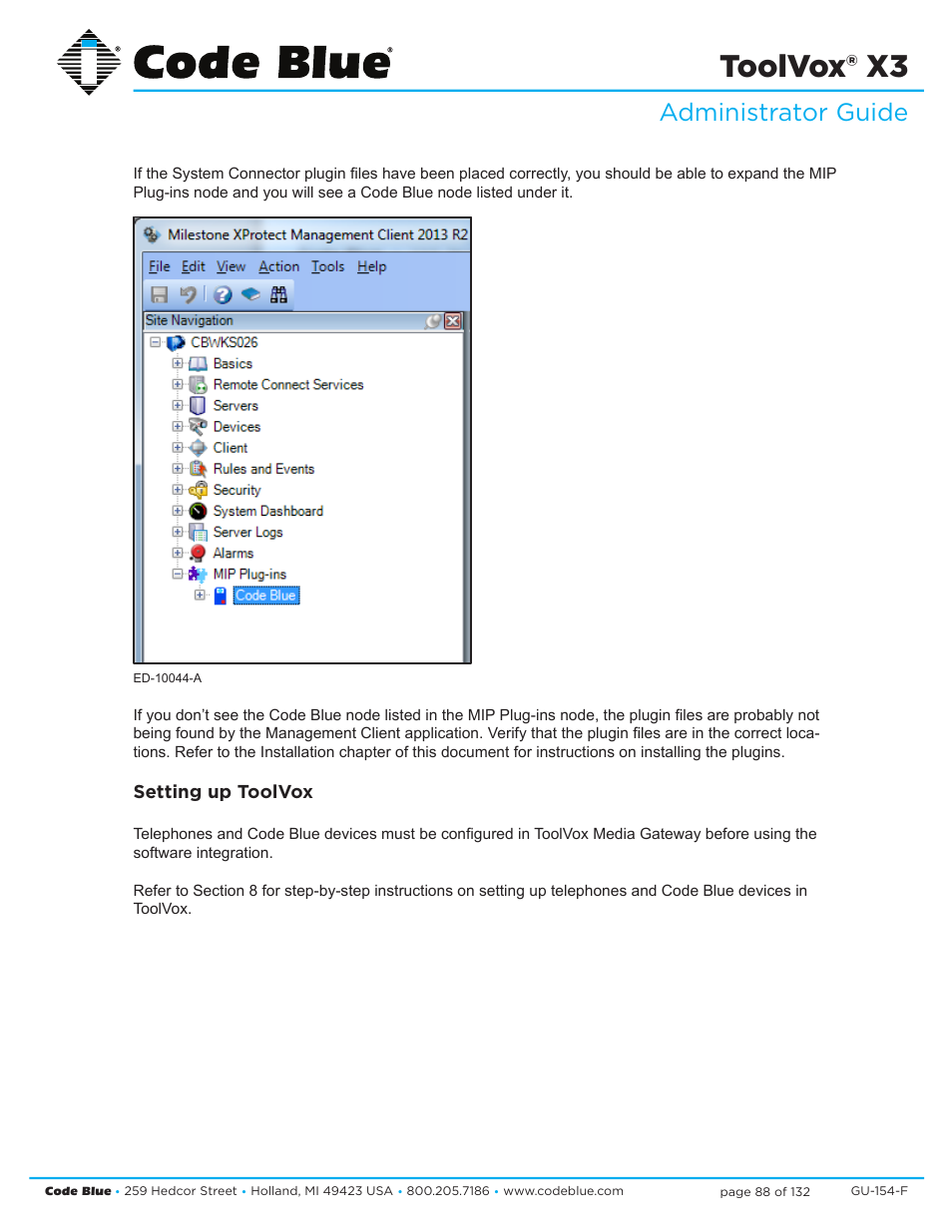 Toolvox® x3, Administrator guide, User guide | Code Blue TOOLVOX X3 User Manual | Page 88 / 132