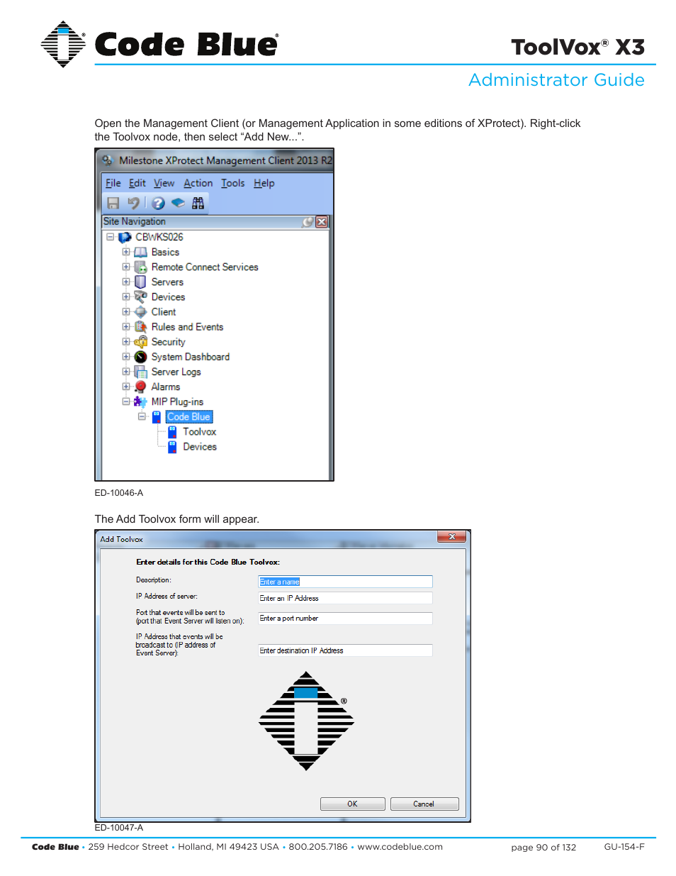 Toolvox® x3, Administrator guide, User guide | Code Blue TOOLVOX X3 User Manual | Page 90 / 132