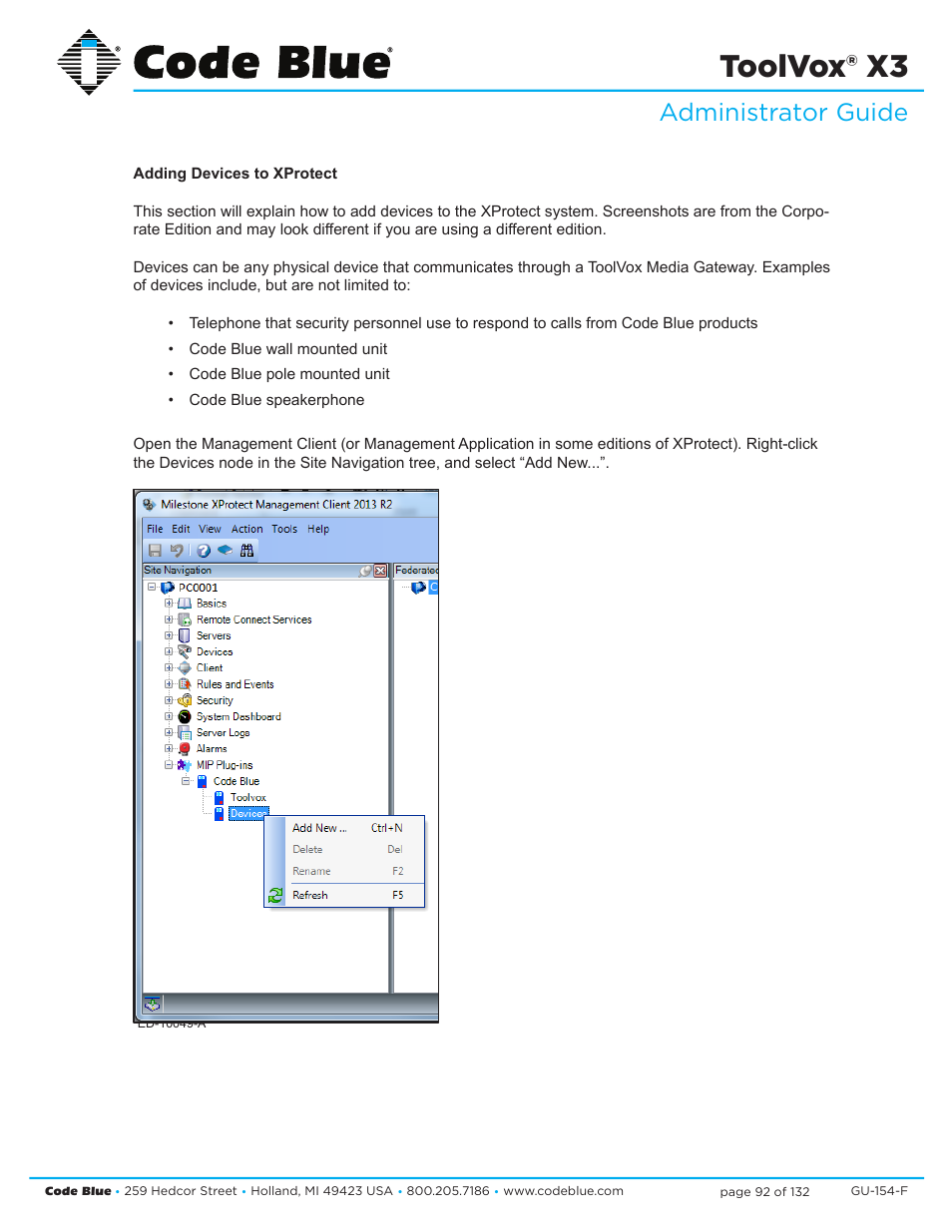 Toolvox® x3, Administrator guide, User guide | Code Blue TOOLVOX X3 User Manual | Page 92 / 132