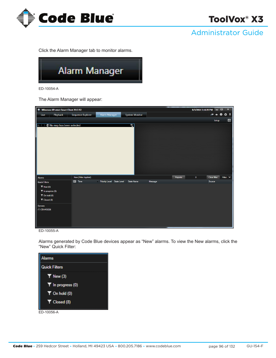 Toolvox® x3, Administrator guide, User guide | Code Blue TOOLVOX X3 User Manual | Page 96 / 132