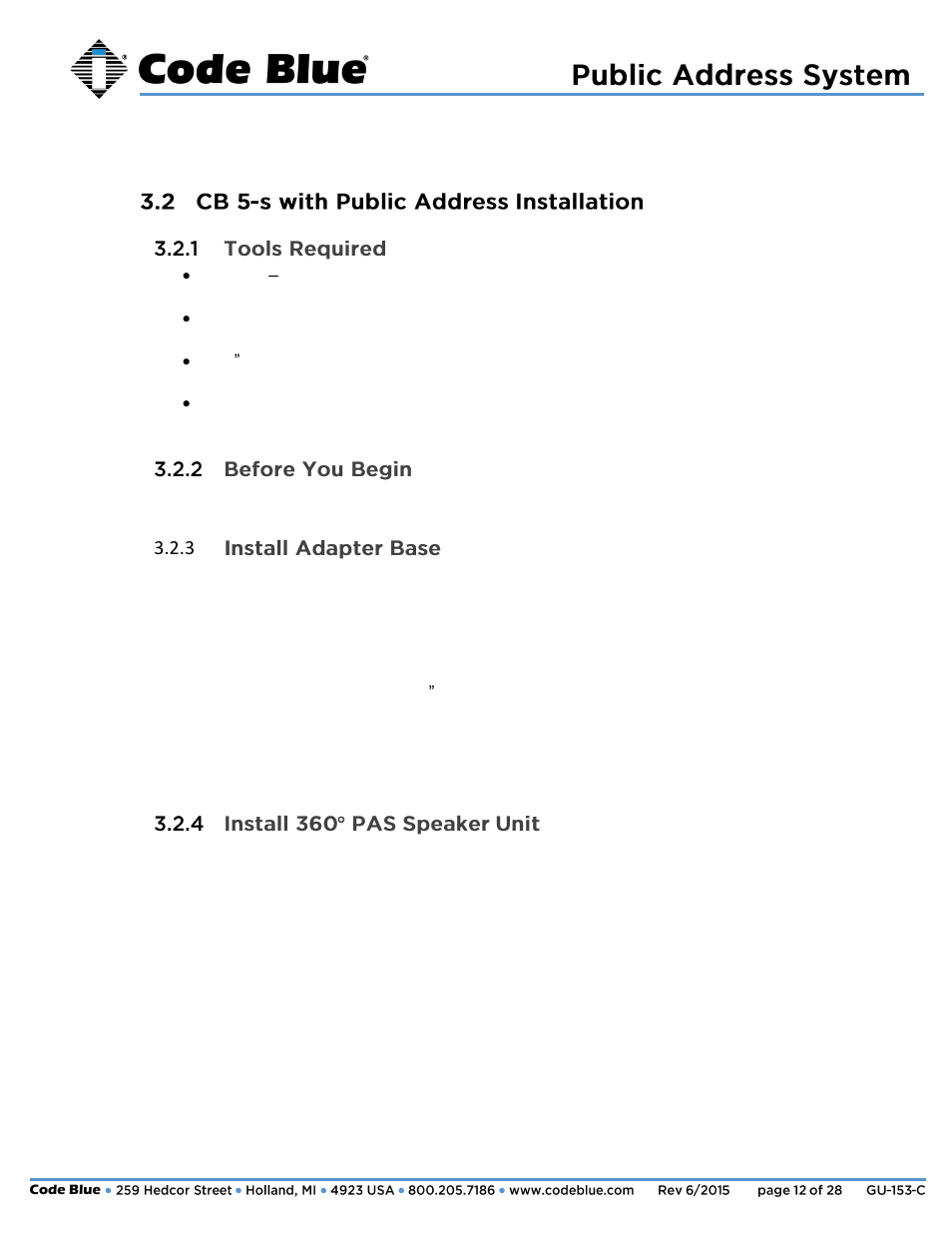 Administrator guide | Code Blue 360-DEGREE PEDESTAL MOUNT PUBLIC ADDRESS SPEAKER User Manual | Page 12 / 28