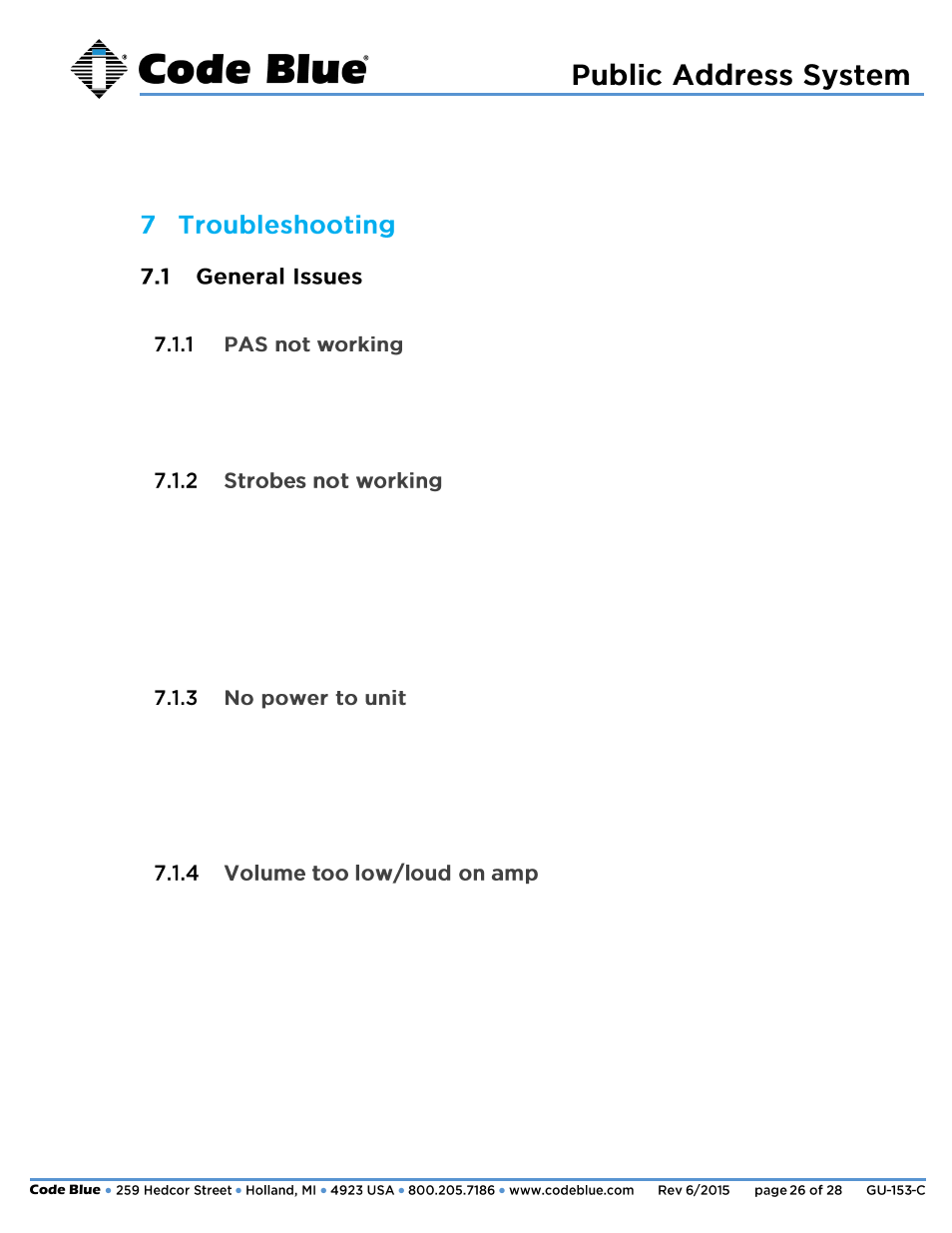 Administrator guide | Code Blue 360-DEGREE PEDESTAL MOUNT PUBLIC ADDRESS SPEAKER User Manual | Page 26 / 28