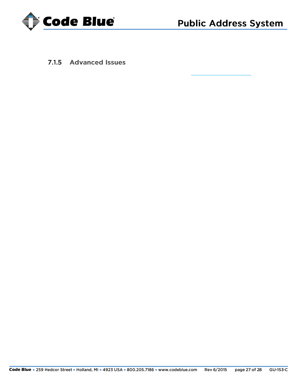 Administrator guide | Code Blue 360-DEGREE PEDESTAL MOUNT PUBLIC ADDRESS SPEAKER User Manual | Page 27 / 28