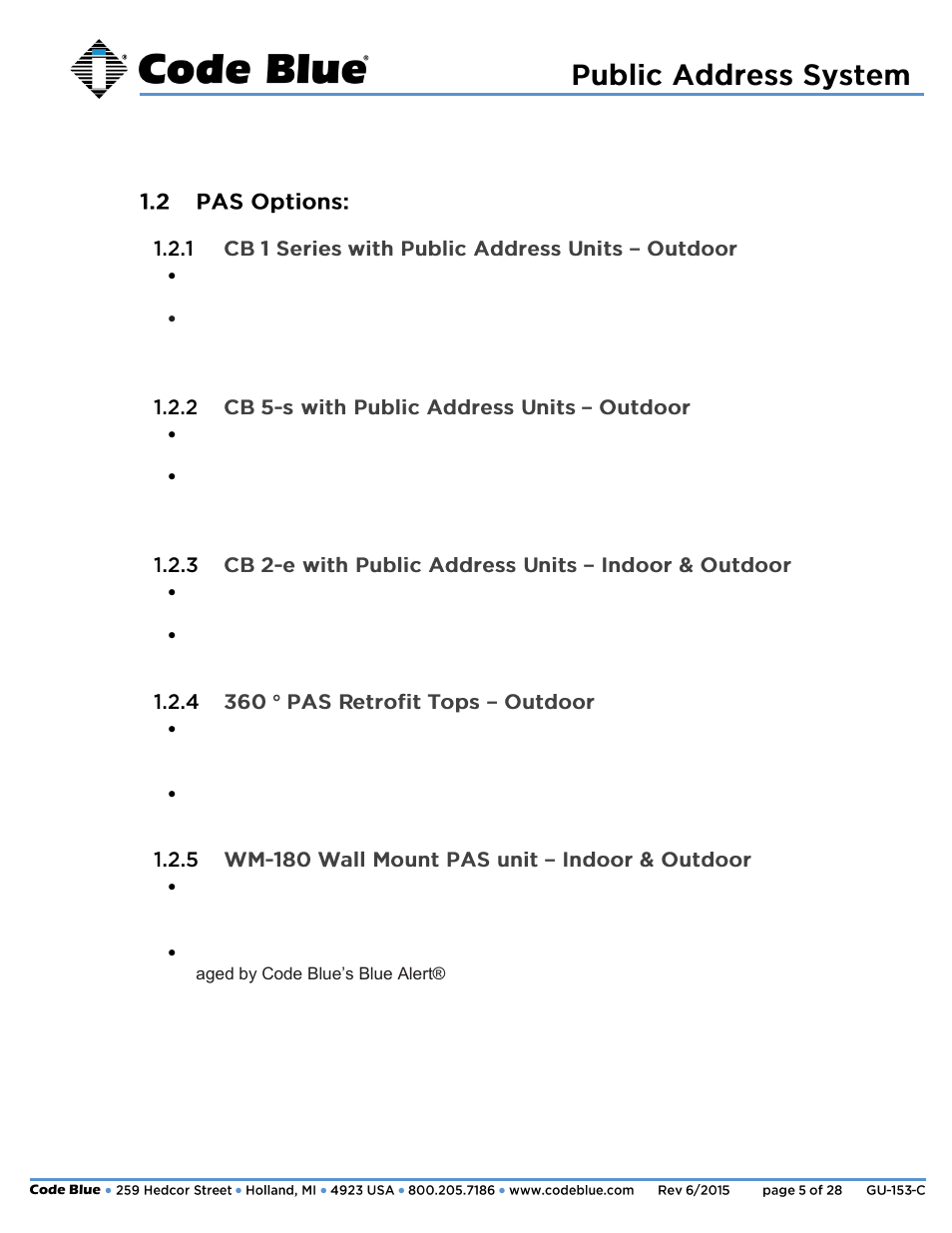 Administrator guide | Code Blue 360-DEGREE PEDESTAL MOUNT PUBLIC ADDRESS SPEAKER User Manual | Page 5 / 28