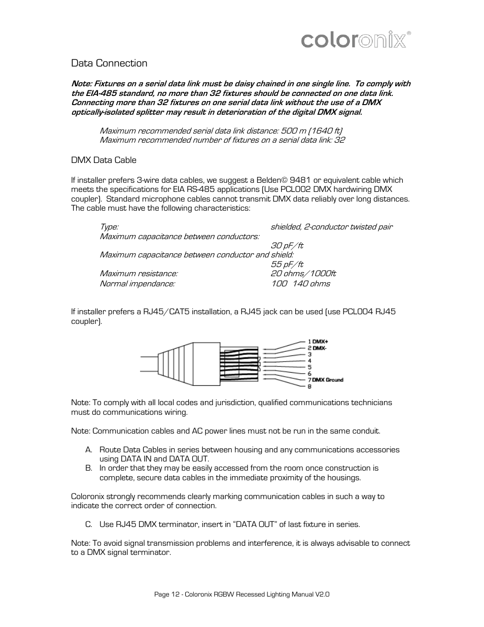 Coloronix 6″ Recessed RGBW Downlight User Manual | Page 12 / 15
