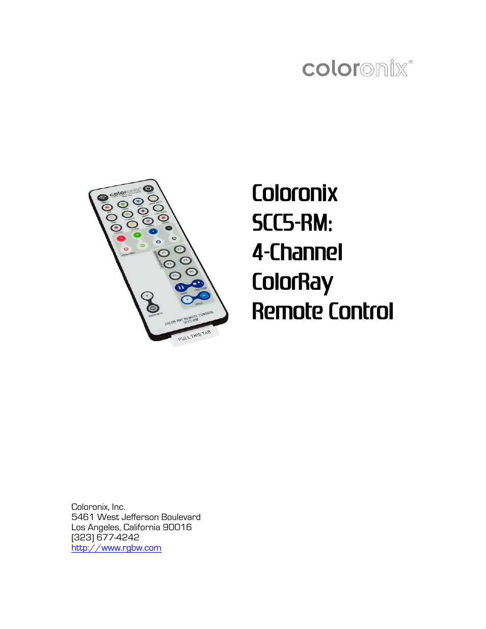 Coloronix SCC5-RM User Manual | 4 pages