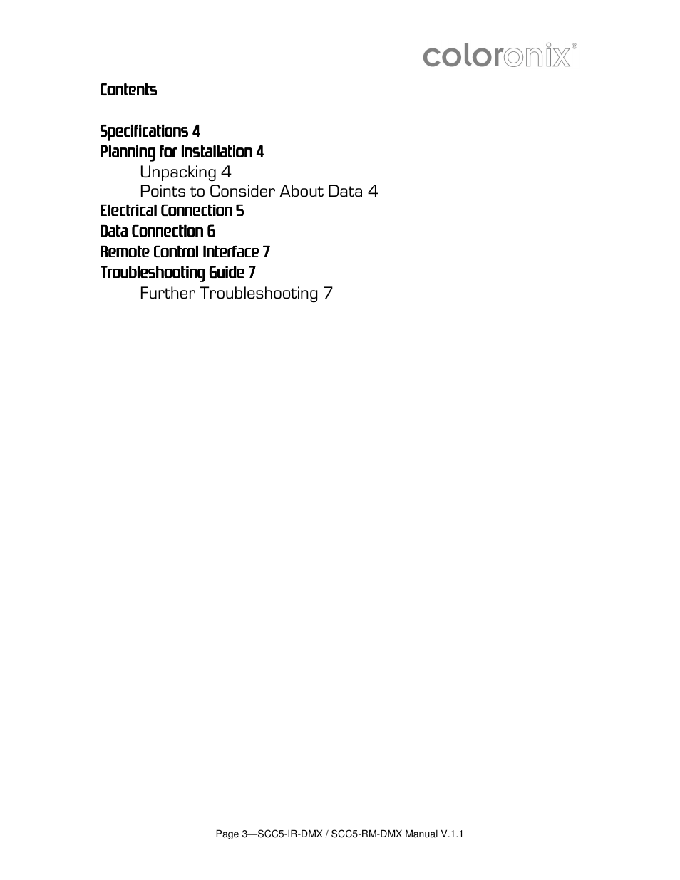 Coloronix SCC5 User Manual | Page 3 / 7