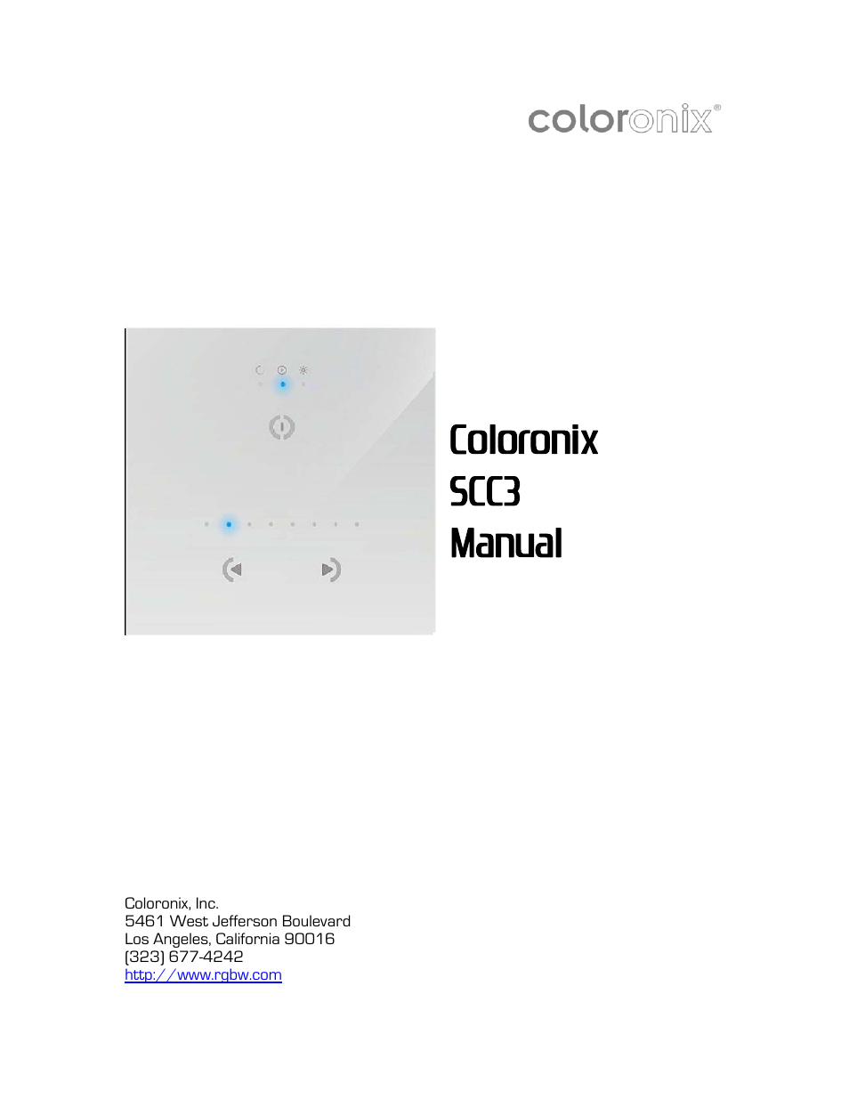 Coloronix SCC3 User Manual | 6 pages