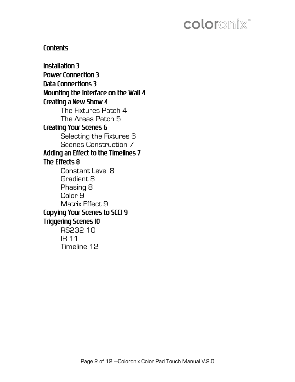 Coloronix SCC1 User Manual | Page 2 / 12